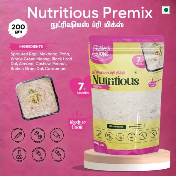 Nutritious Premix - 7+ Months - Baby's Bowl Ready to Cook  200 gm - Image 2