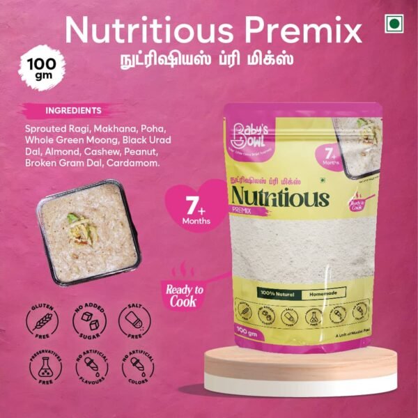 Nutritious Premix - 7+ Months - Baby's Bowl Ready to Cook - 100 gm - Image 4